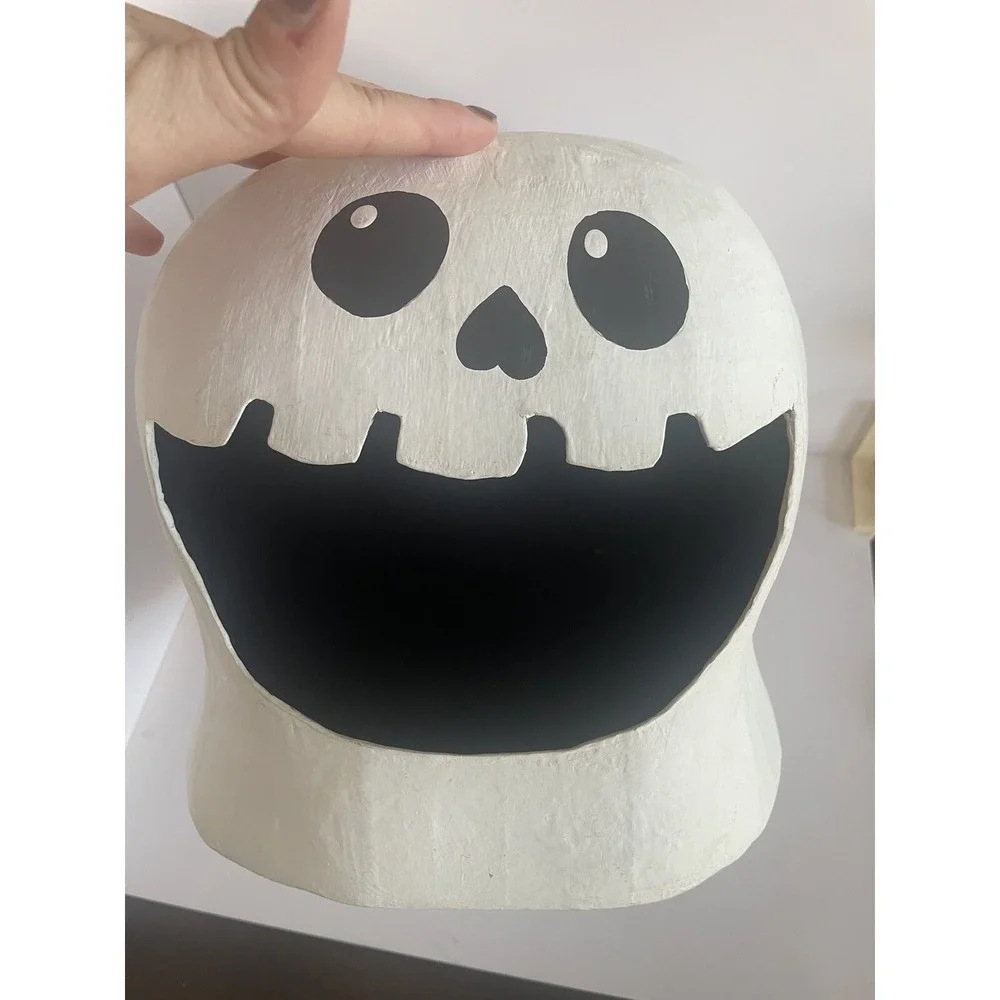 POTTERY BARN KIDS PAPER MACHE WHITE GHOST LUMINARY LIGHT HOLDER HALLOWEEN